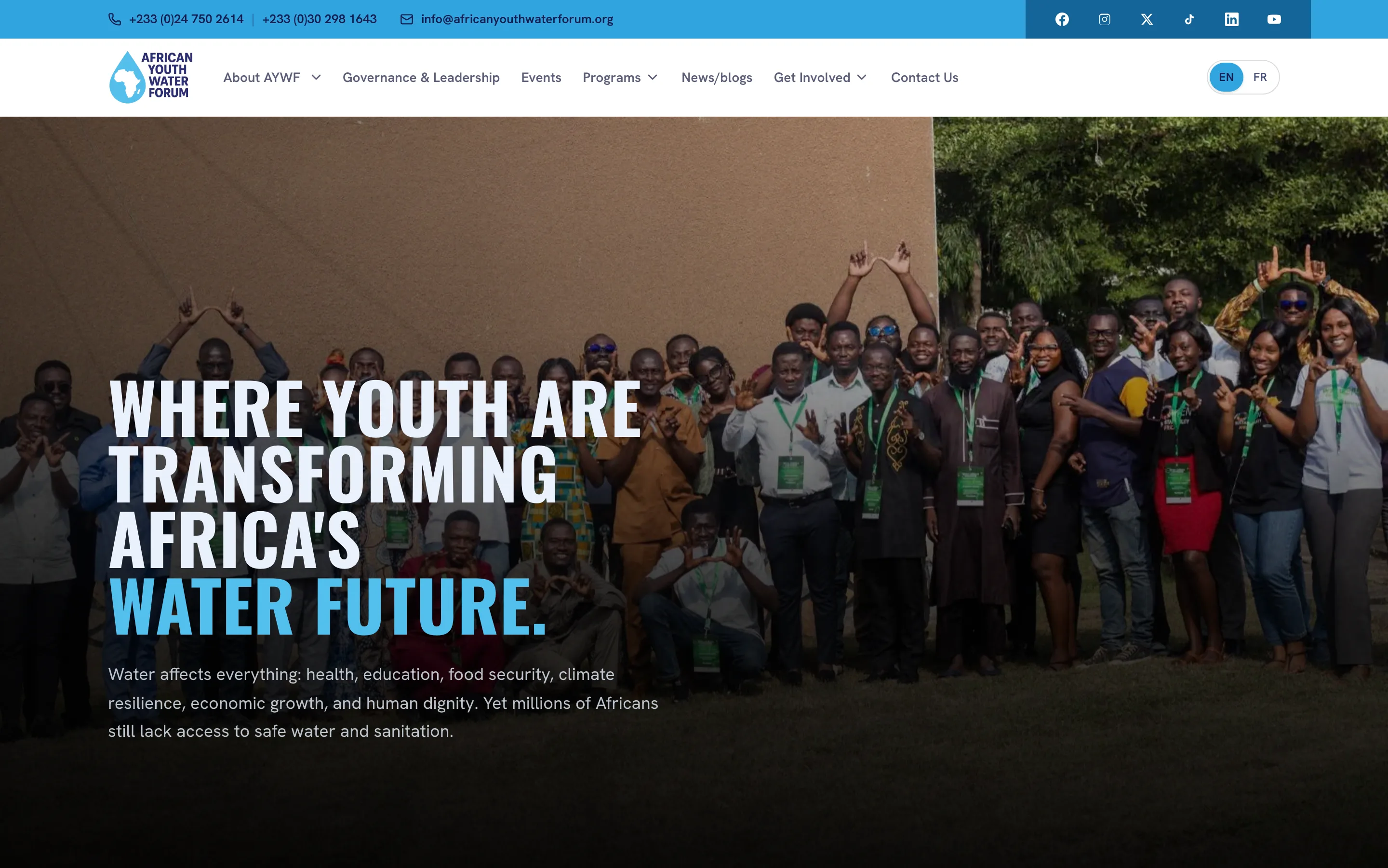 African Youth Water Forum — website